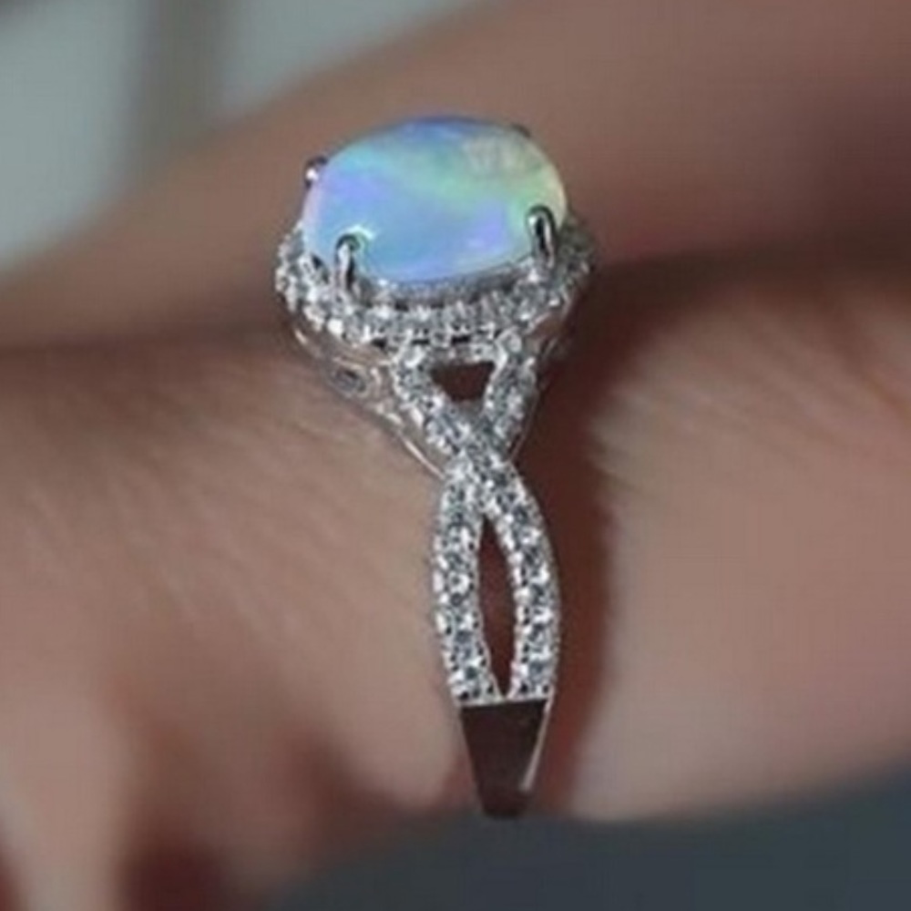 The Sterling Silver Opal Ring - Picture 2 of 4